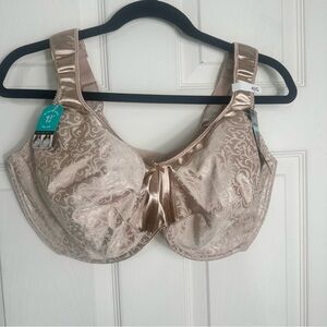 Bali 3562 Satin Tracings Minimizer Bra 42G Beige Jacquard Underwire Support New